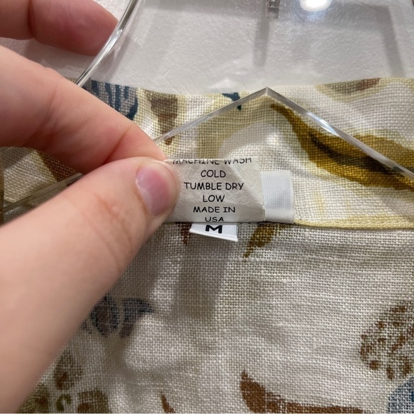 Habitat Linen Leaf Printed Lightweight Jacket Button Down Medium *flawed* - Picture 6 of 10